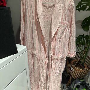 Victoria’s Secret Pink & White Stripe Cotton Robe – Inner Tie Only – Size S
